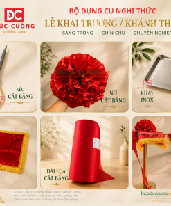 Cột inox cắt băng khai trương Đức Cường