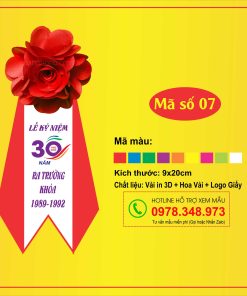 Hoa cài áo Đại Biểu Mã Số 07