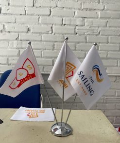 Cờ để bàn đế inox - cờ ký kết - cờ trang trí văn phòng